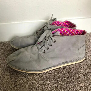 Toms Grey Suede Lace up Boots shoes